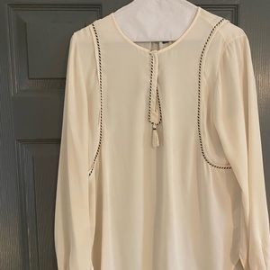 Jcrew cream long sleeve blouse
